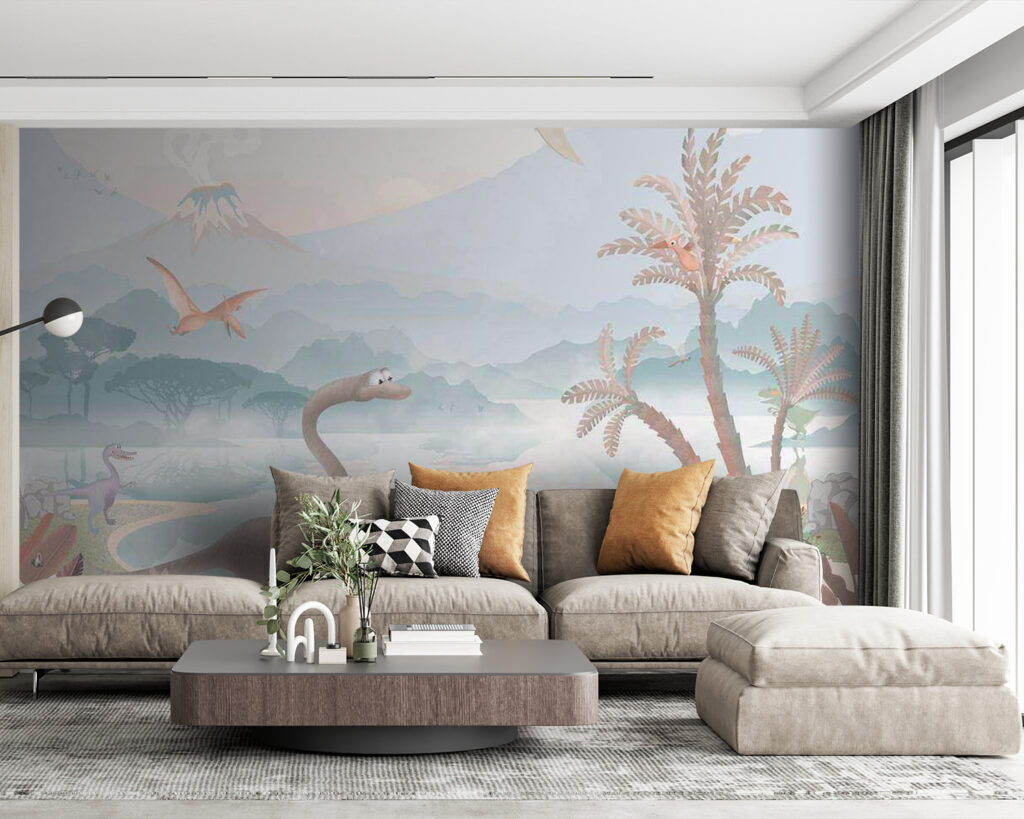 Dinosaurios y lago tropical — interior 1