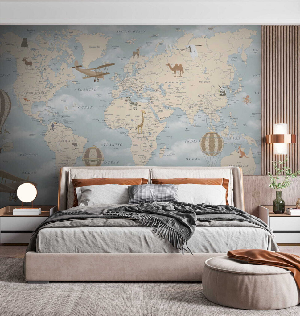 Mapa mundial entre nubes — interior 2