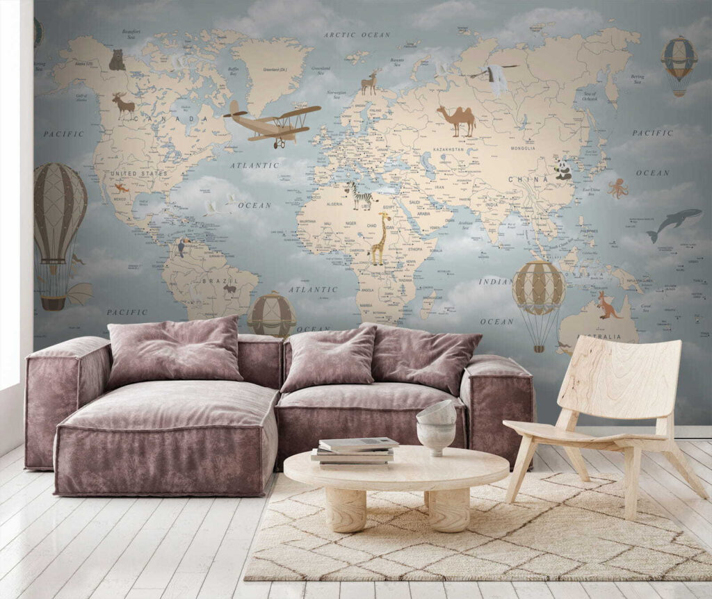 Mapa mundial entre nubes — interior 3