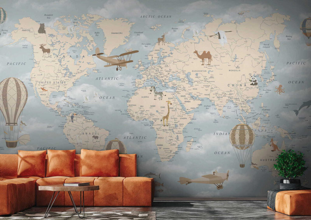 Mapa mundial entre nubes — interior 5