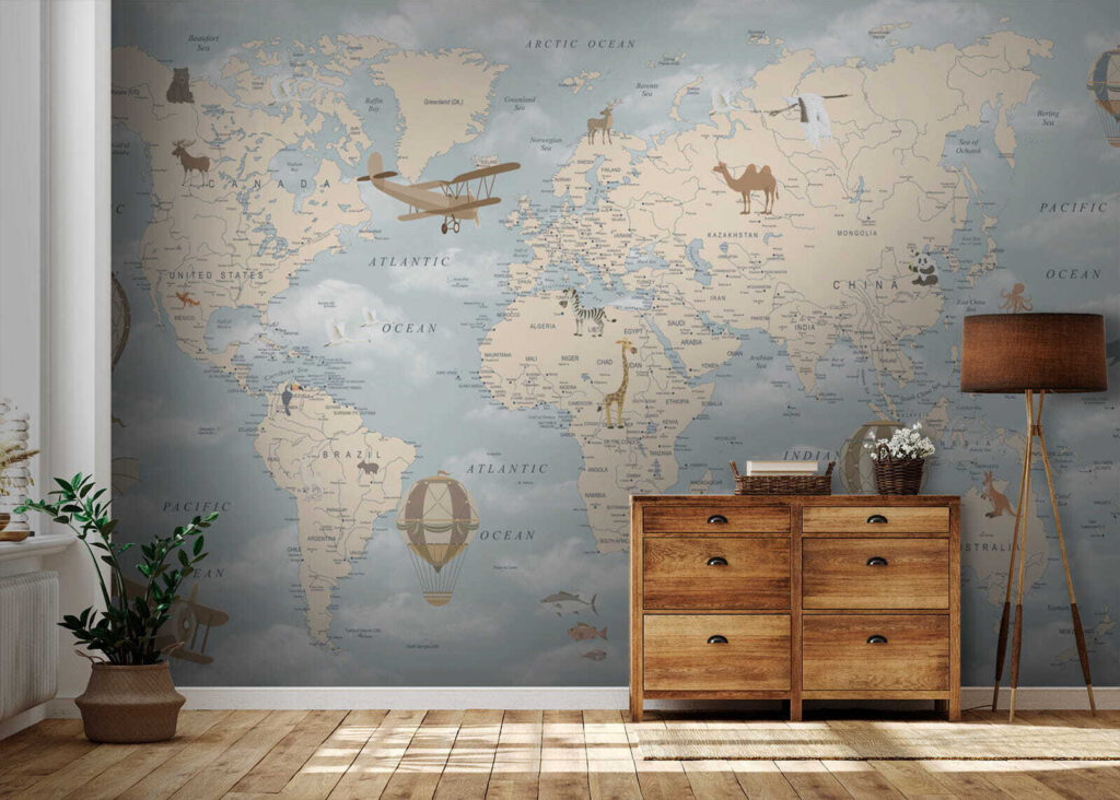 Mapa mundial entre nubes — interior 6