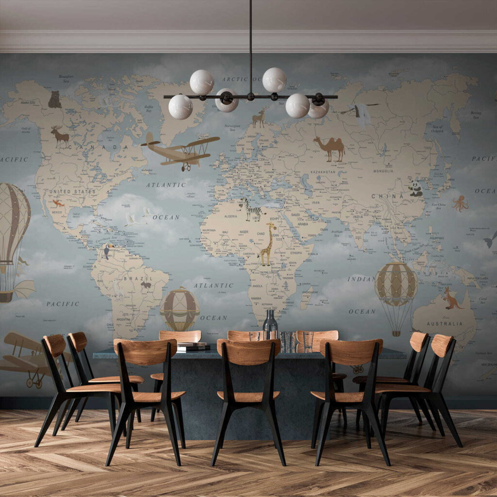 Mapa mundial entre nubes — interior 7