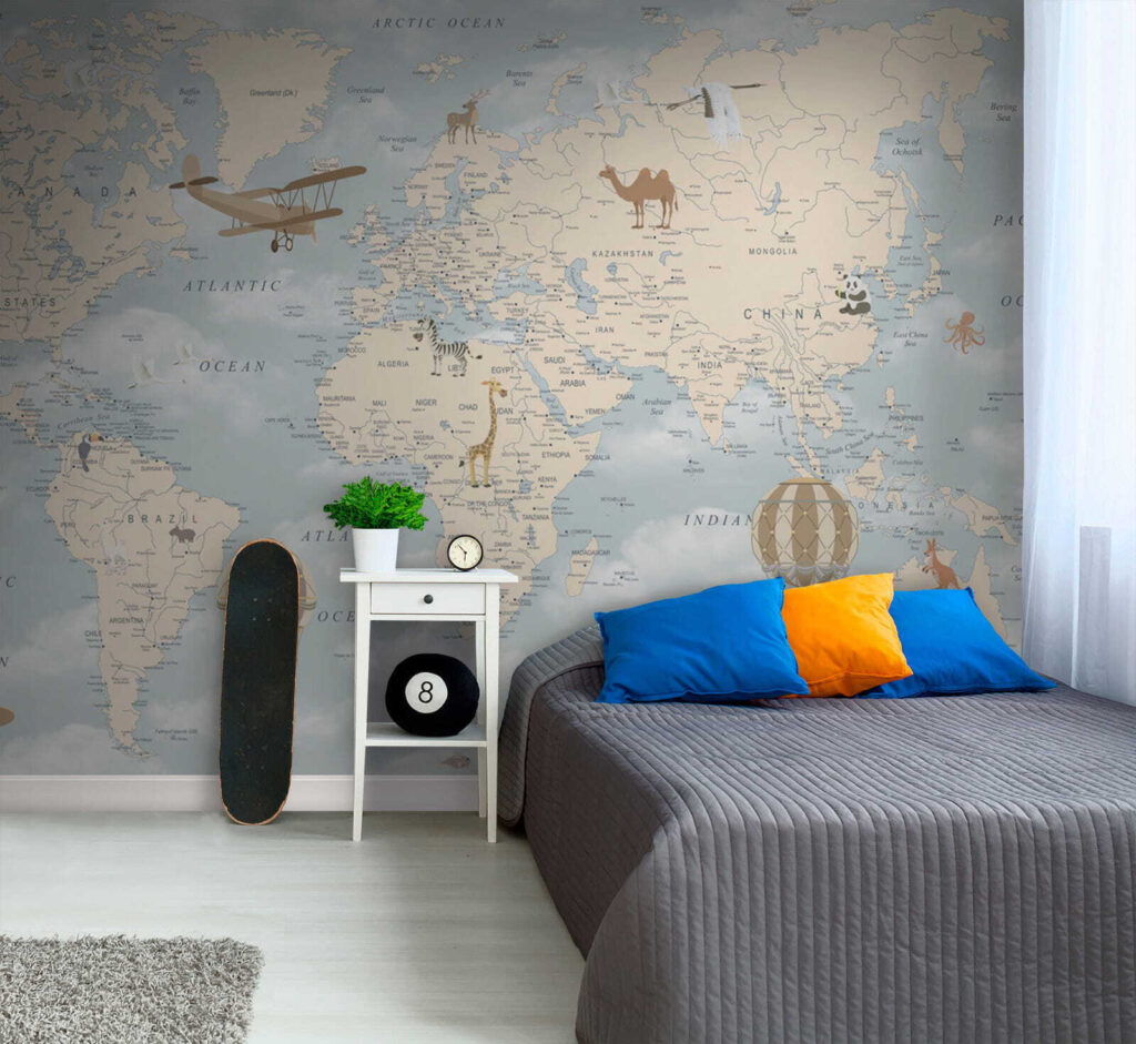 Mapa mundial entre nubes — interior 8