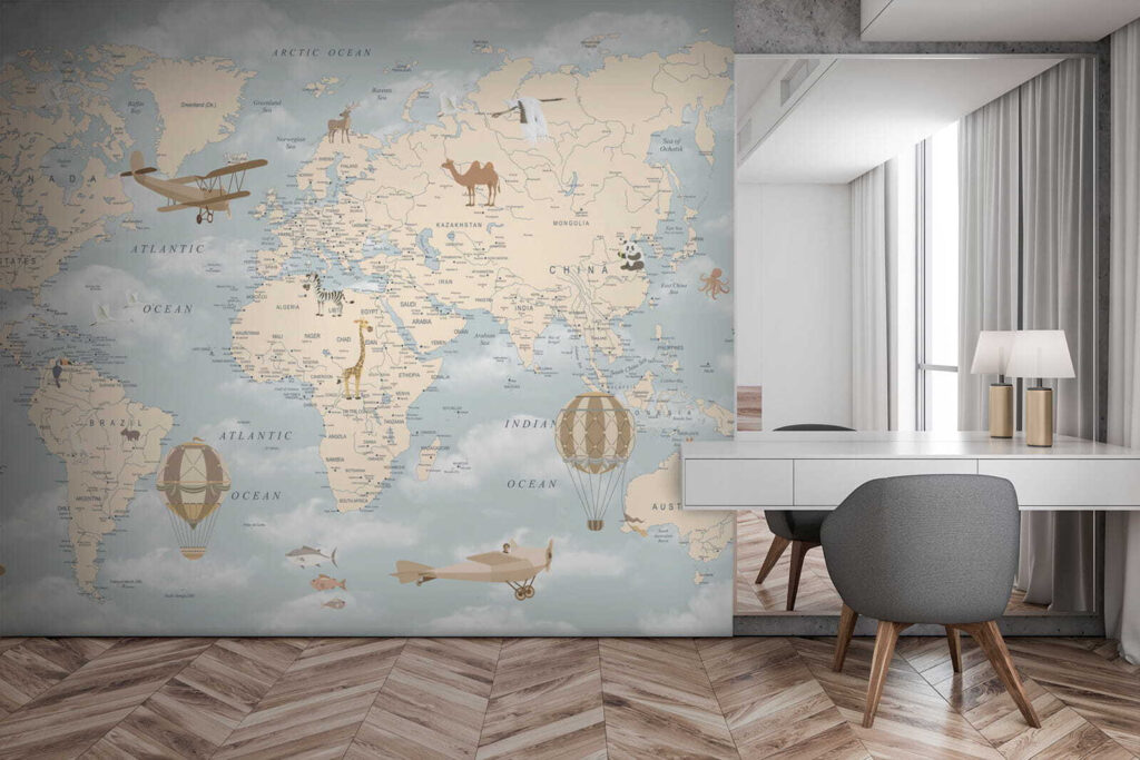 Mapa mundial entre nubes — interior 9