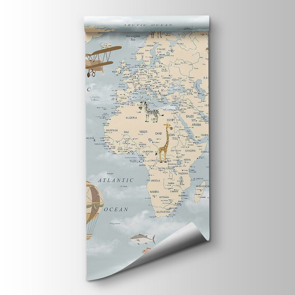 Mapa mundial entre nubes — vista del producto