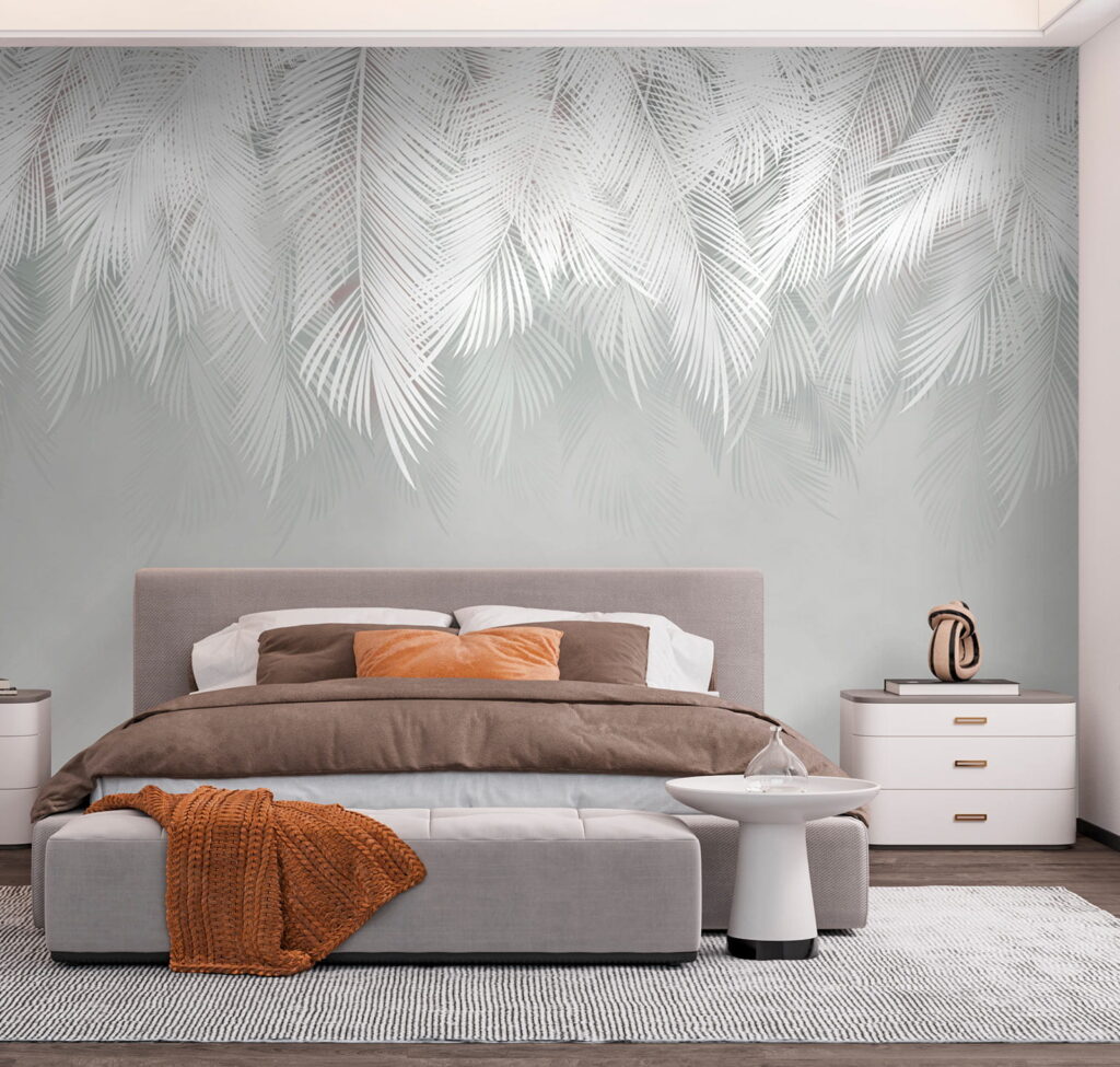 Palmas blancas sobre gris — interior 4