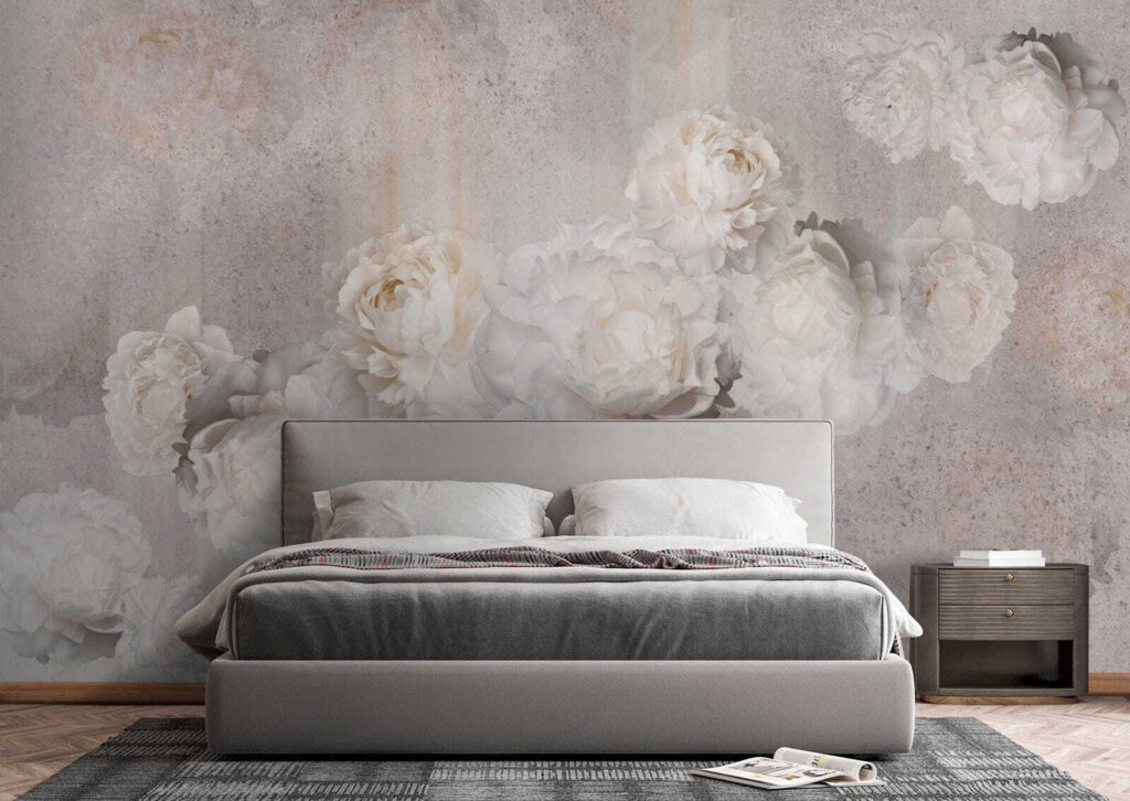 Rosas pálidas sobre gris — interior 2
