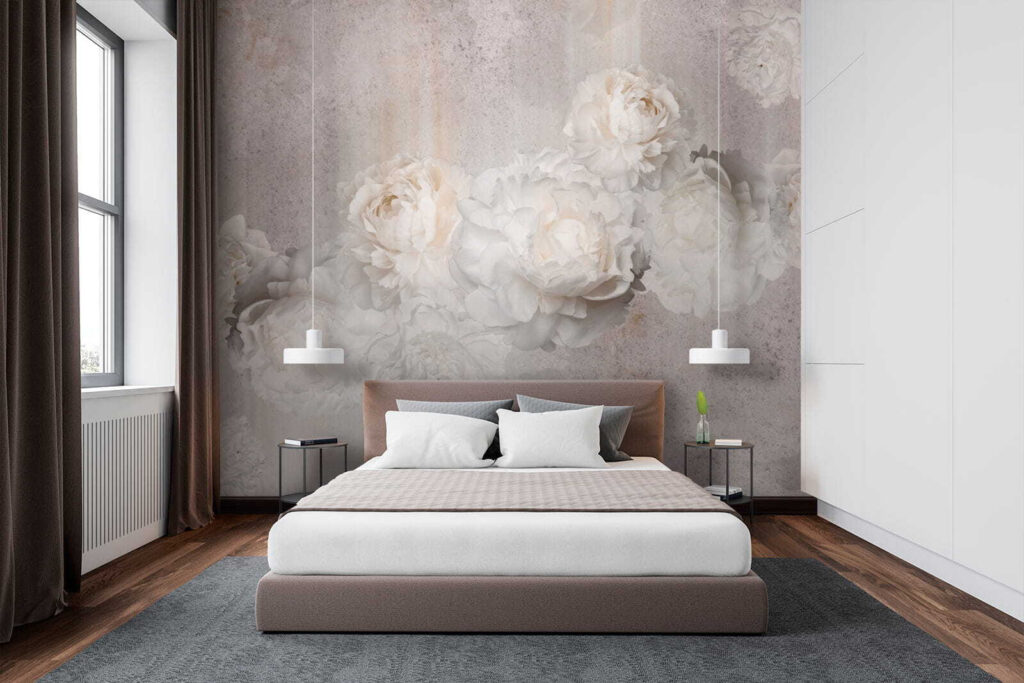 Rosas pálidas sobre gris — interior 3