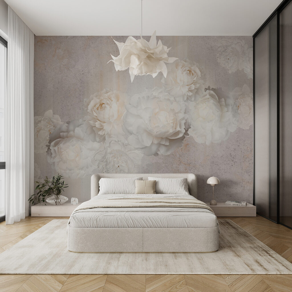 Rosas pálidas sobre gris — interior 10