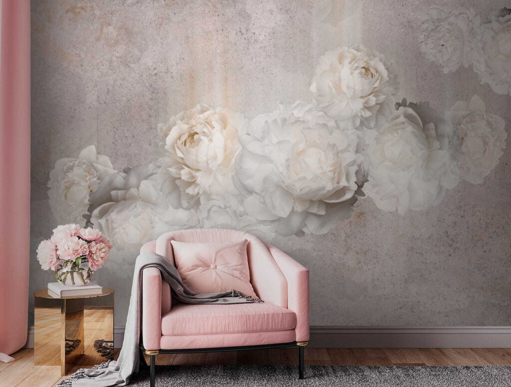 Rosas pálidas sobre gris — interior 4