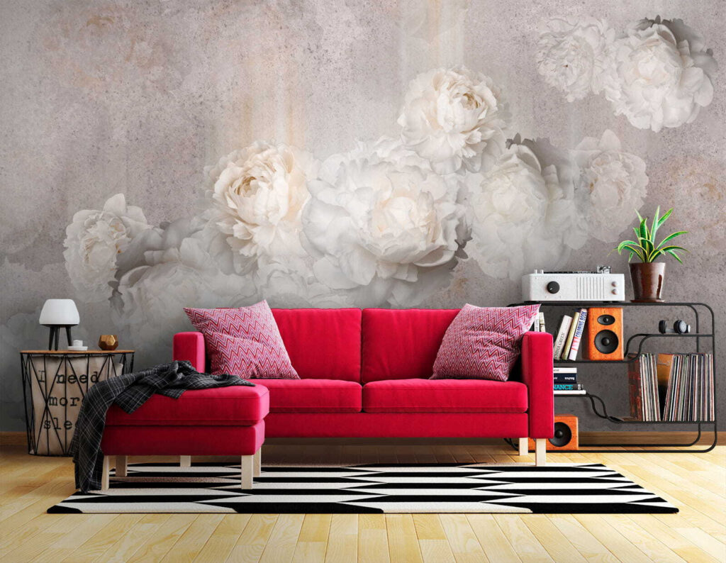 Rosas pálidas sobre gris — interior 6