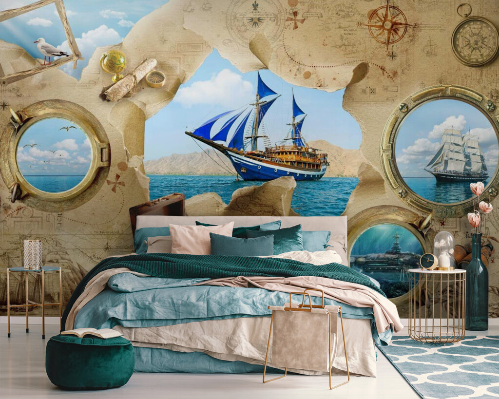 Barcos entre mapas antiguos — interior 2