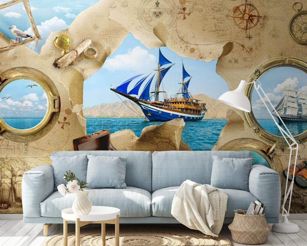Barcos entre mapas antiguos — interior 1