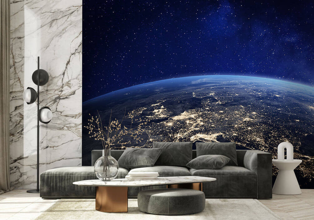 Europa de noche en un interior