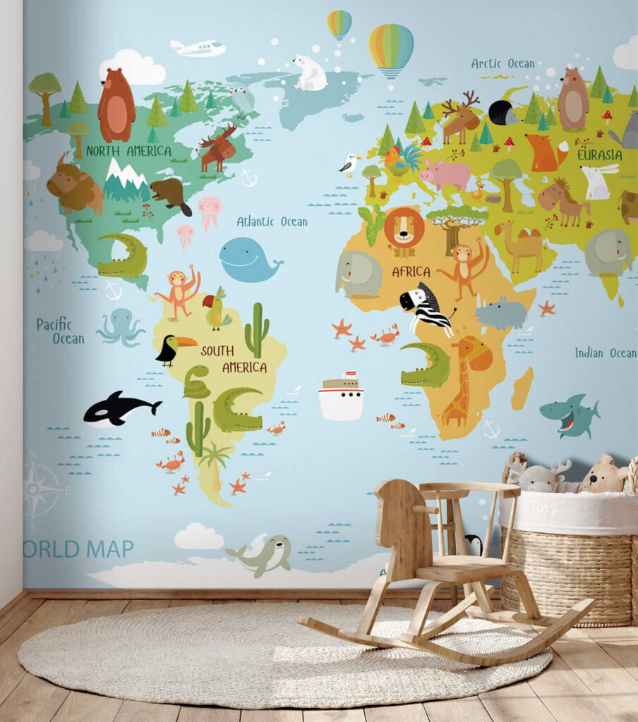 Mapa mundial con animales — interior 4