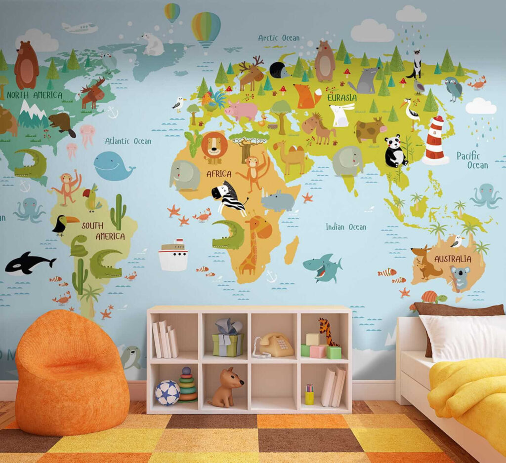 Mapa mundial con animales — interior 5
