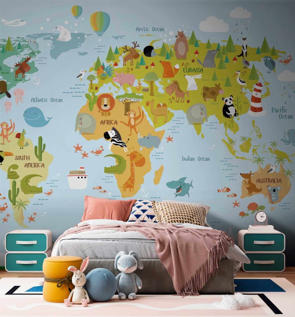 Mapa mundial con animales — interior 8