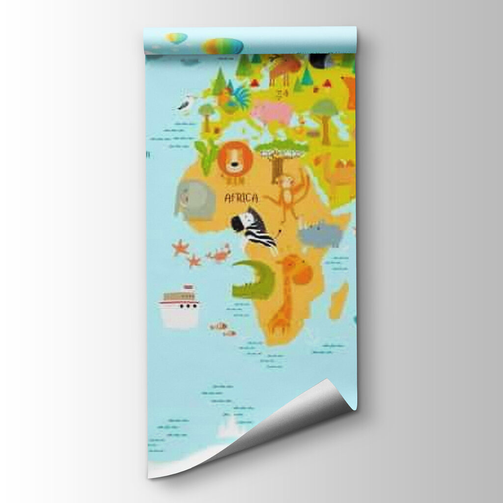 Mapa mundial con animales — vista del producto