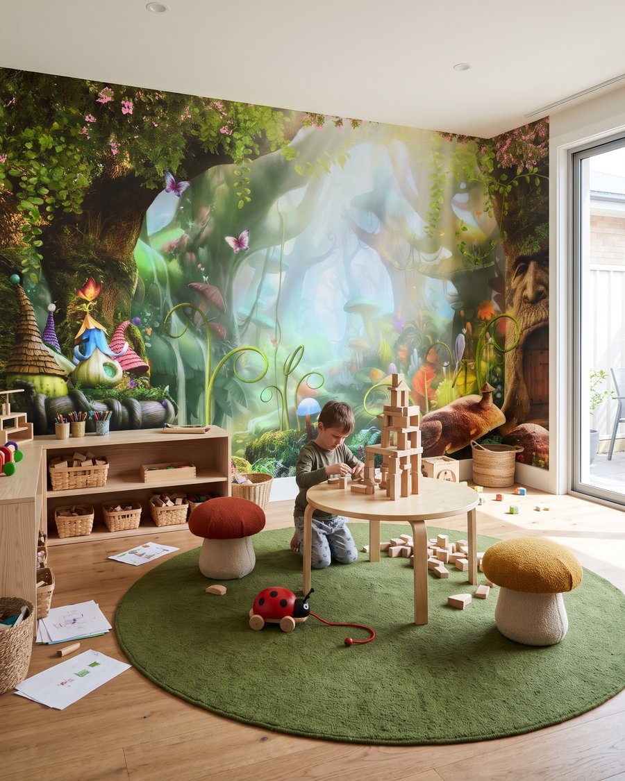 Aldea de cuento en un interior