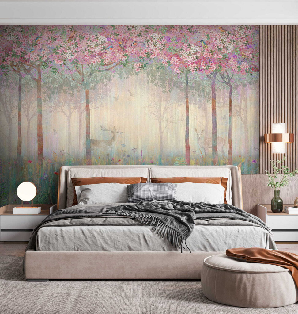 Ciervo en bosque florido — interior 2