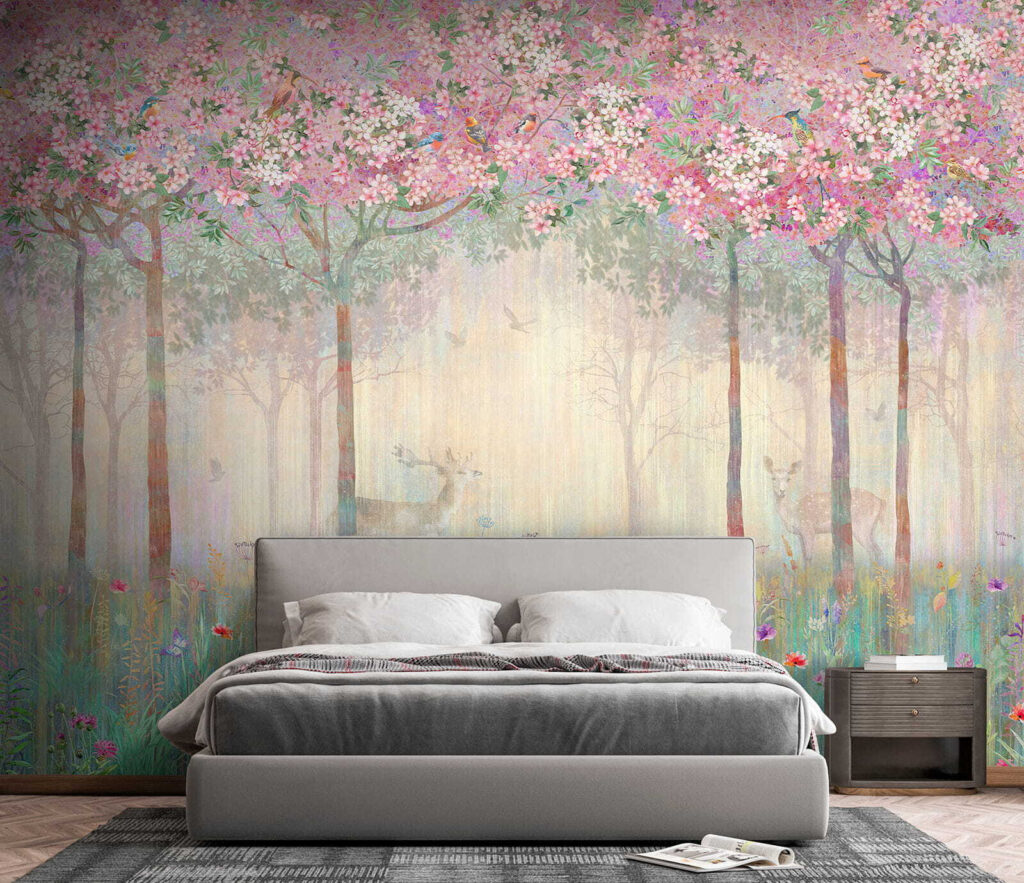 Ciervo en bosque florido — interior 3