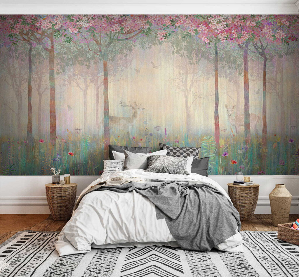 Ciervo en bosque florido — interior 4