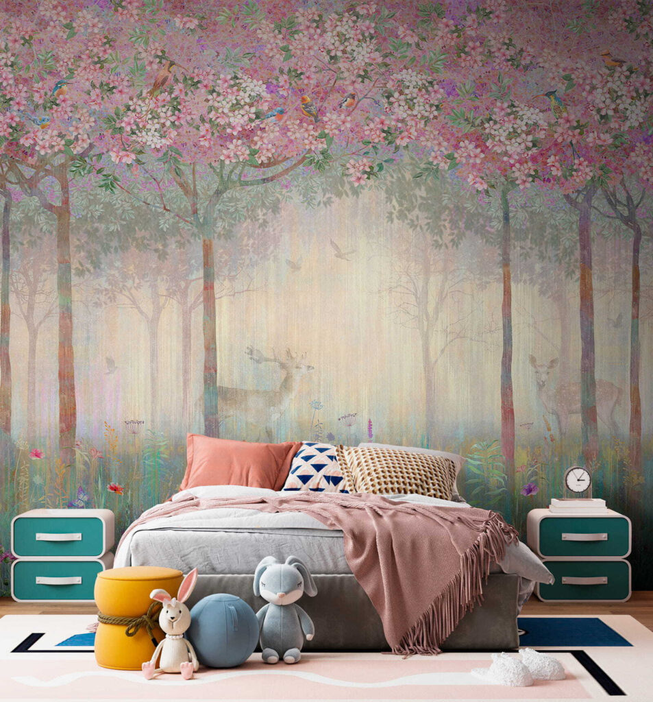 Ciervo en bosque florido — interior 5