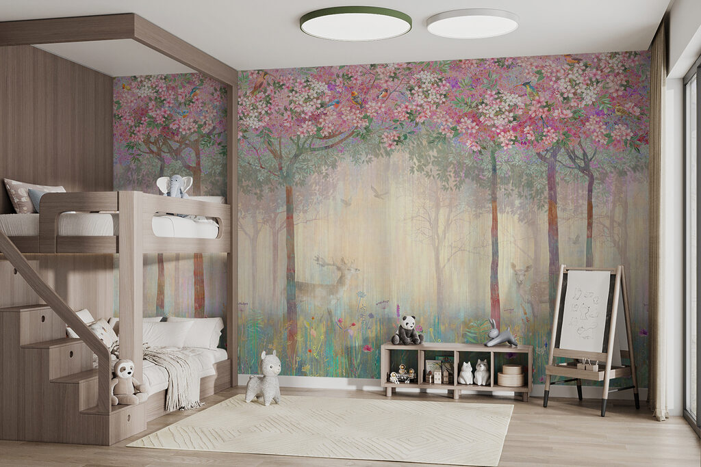 Ciervo en bosque florido — interior 12