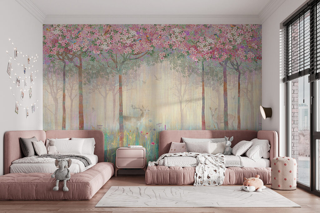 Ciervo en bosque florido — interior 13