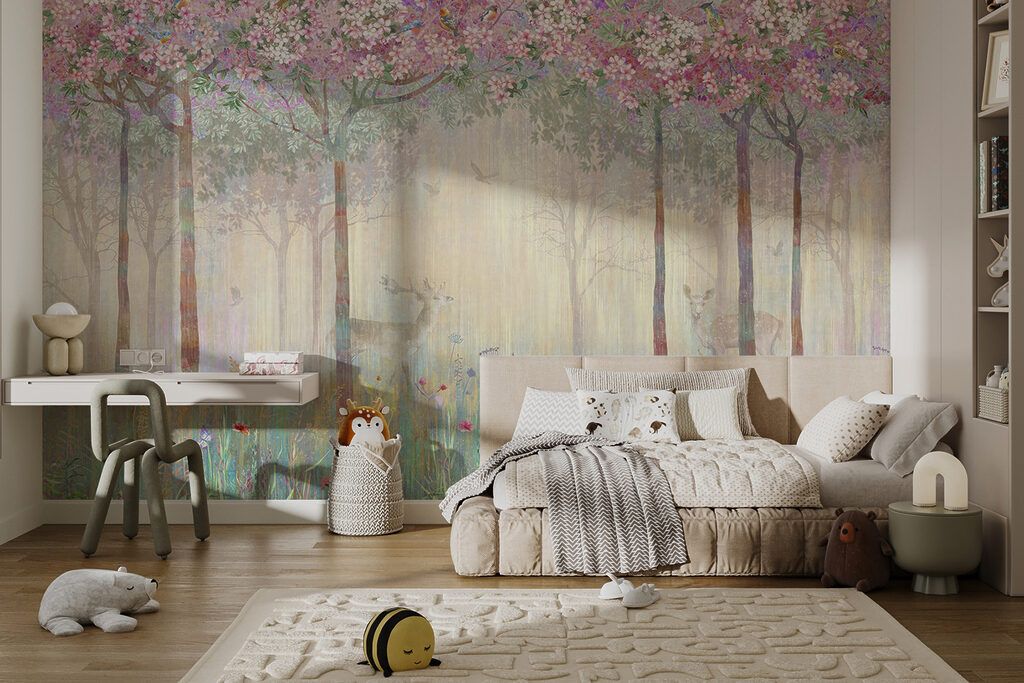 Ciervo en bosque florido — interior 14