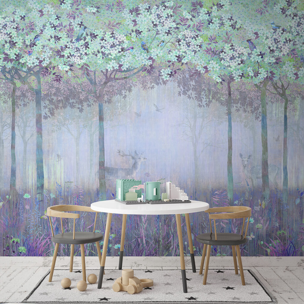 Ciervo en bosque florido — interior 1