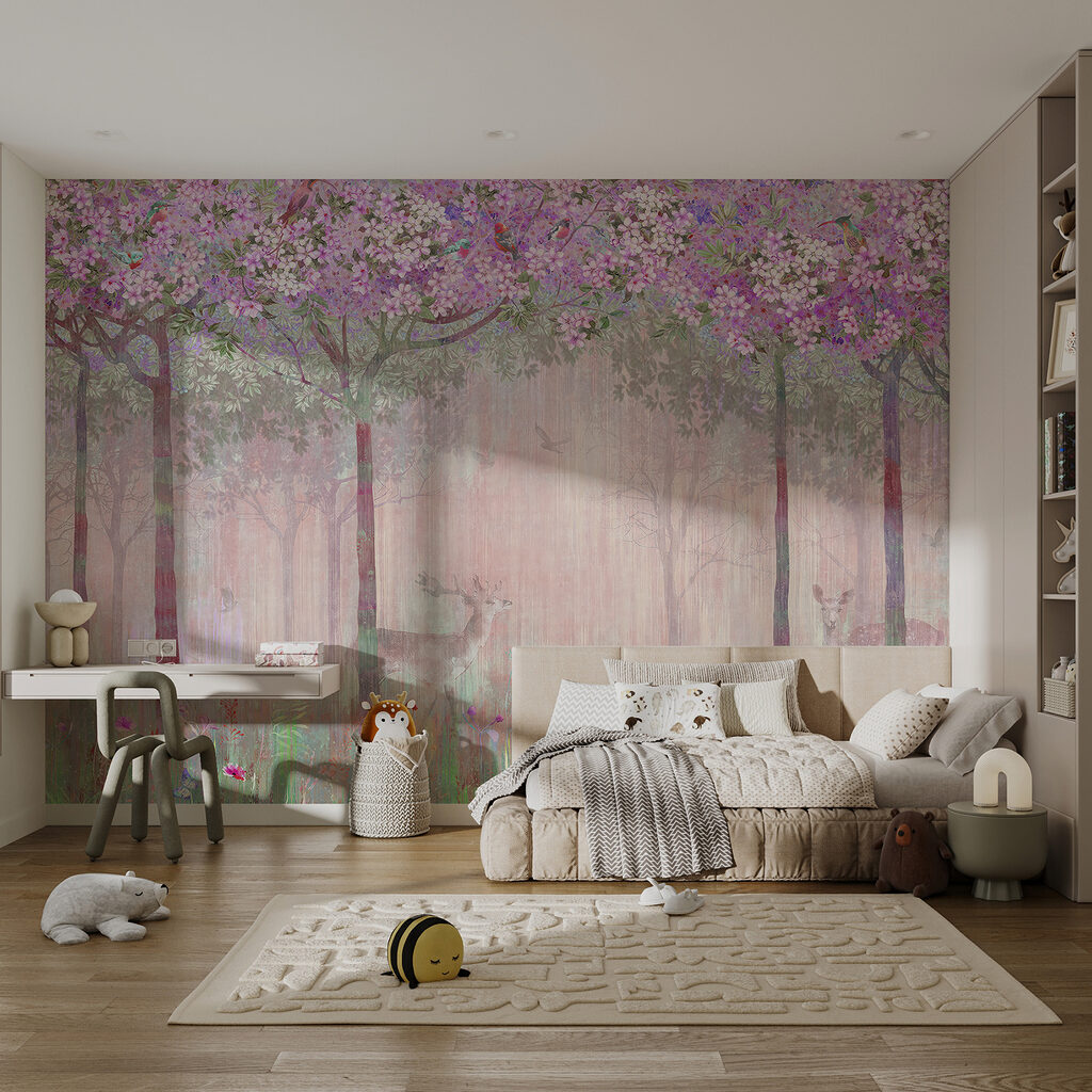 Ciervo en bosque florido — interior 1