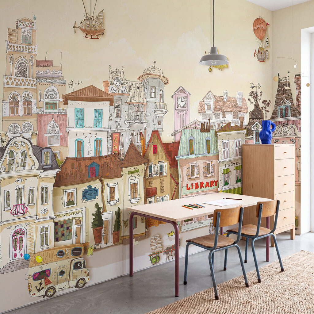 Casas coloridas y globos — interior 2