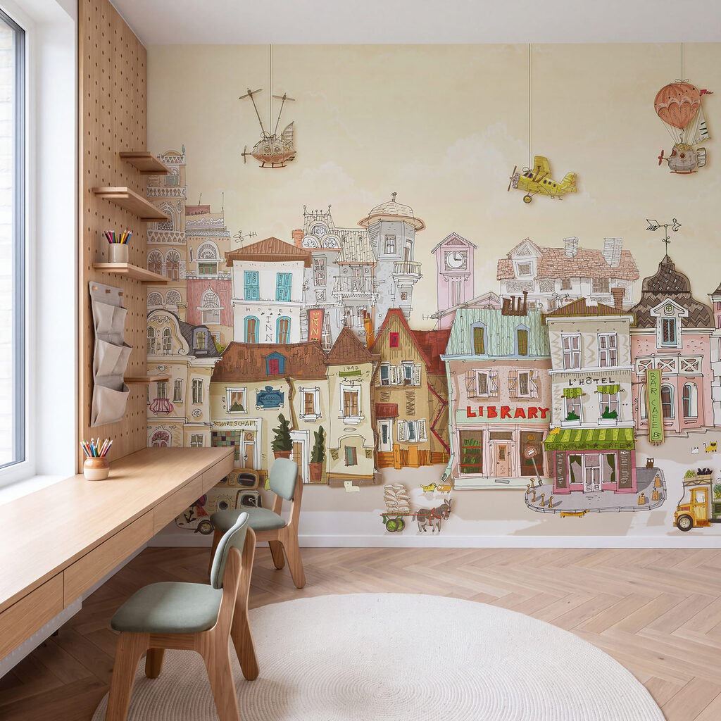Casas coloridas y globos — interior 3