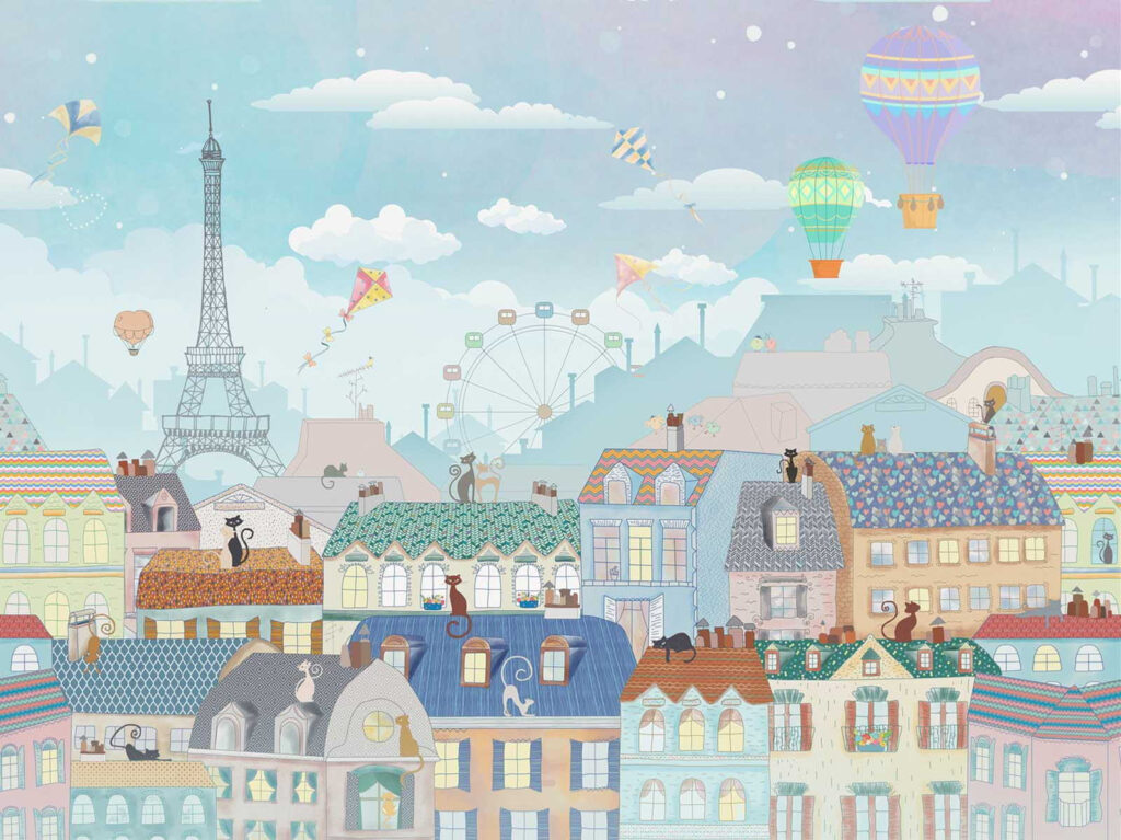 París bajo globos — diseño completo