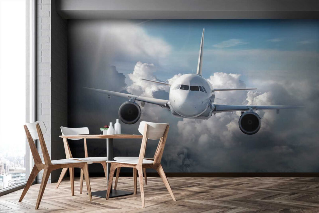 Avión sobre nubes suaves — interior 2