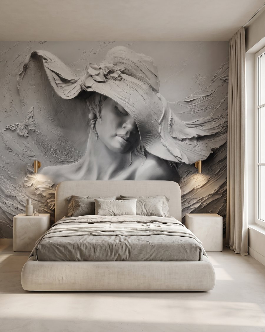 Mujer con sombrero ondulado — interior 2
