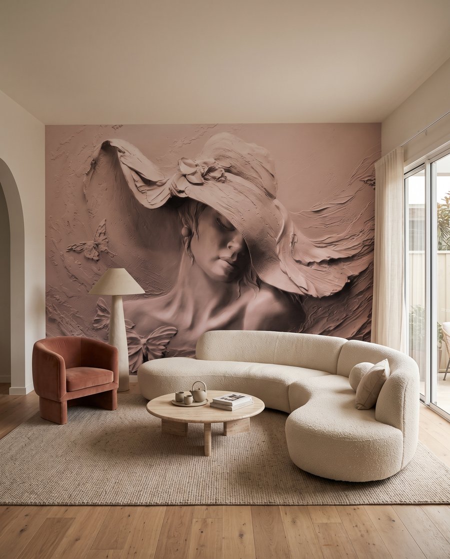 Mujer con sombrero ondulado — interior 2