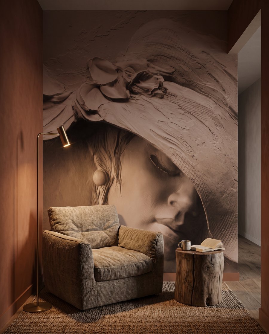 Mujer con sombrero ondulado — interior 3