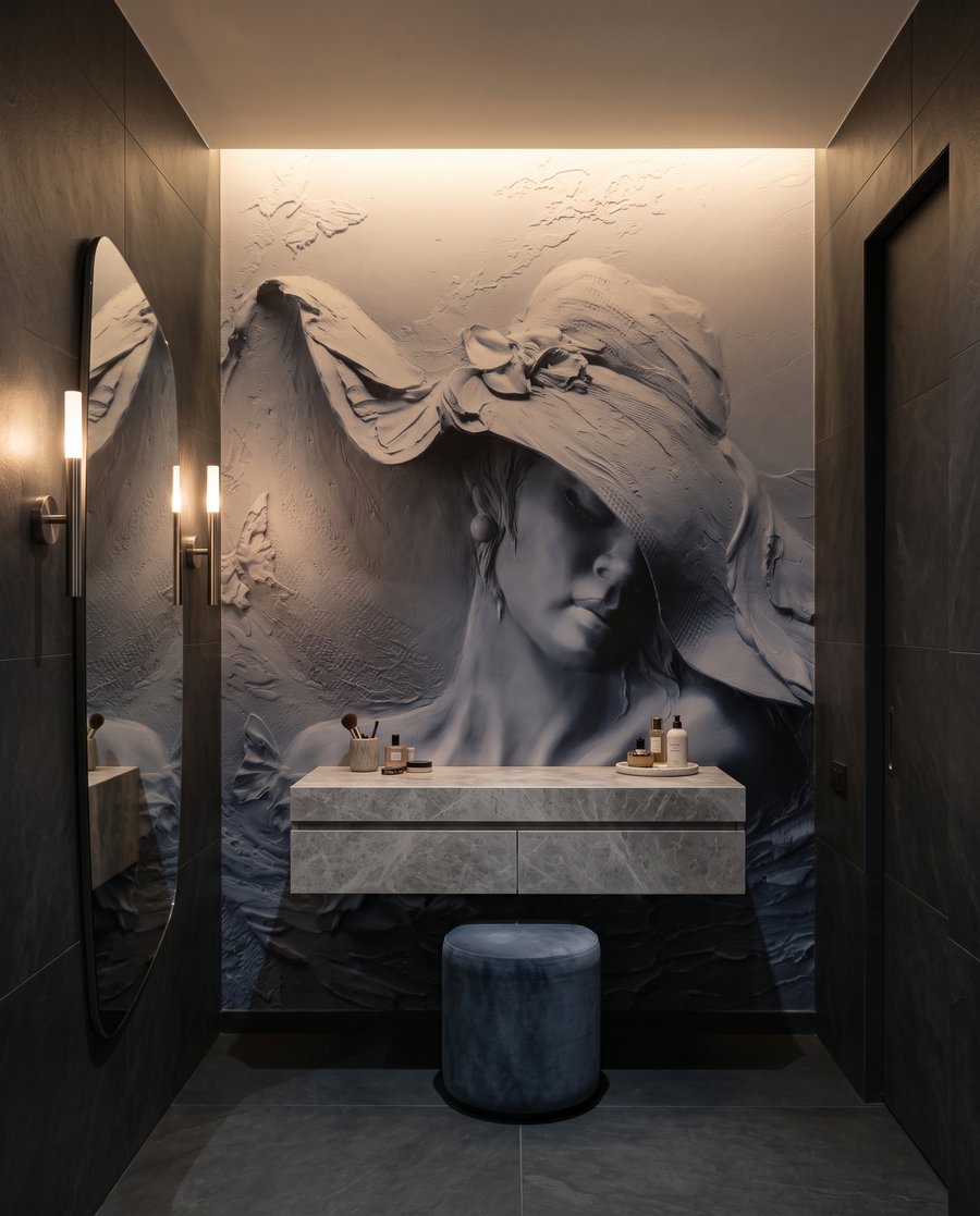 Mujer con sombrero ondulado — interior 2