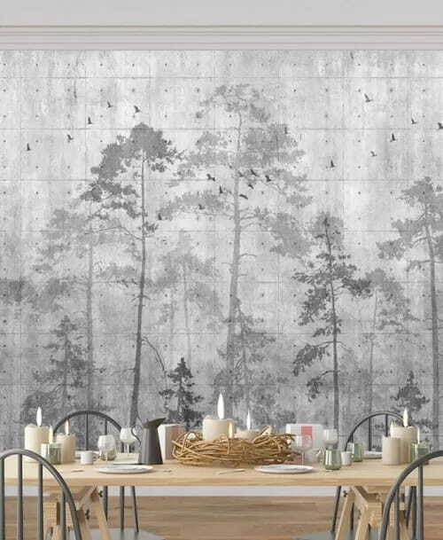 Pinos sobre fondo desgastado — interior 1