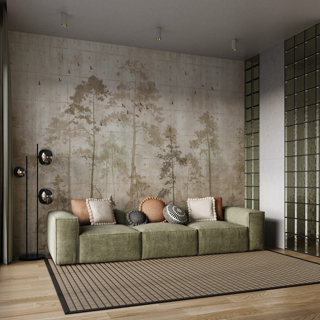 Pinos sobre fondo desgastado — interior 3