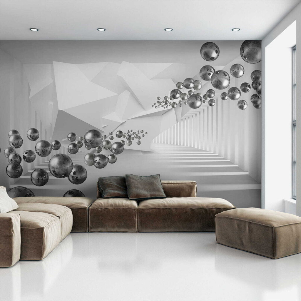 Esferas en espacio blanco — interior 5