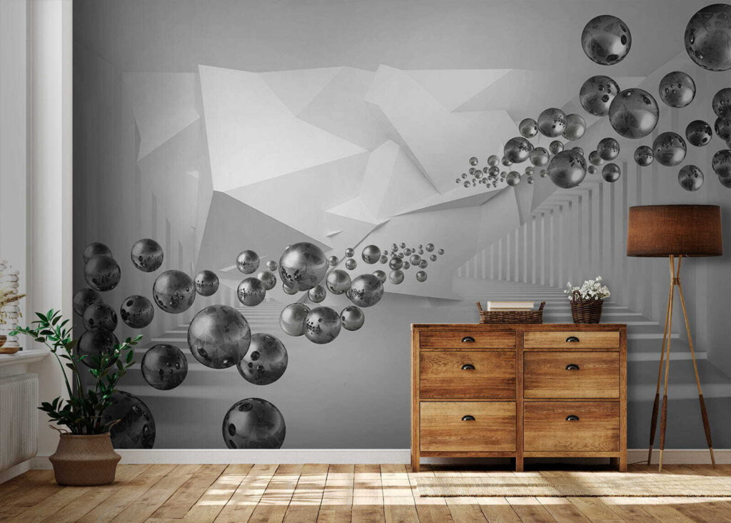 Esferas en espacio blanco — interior 7