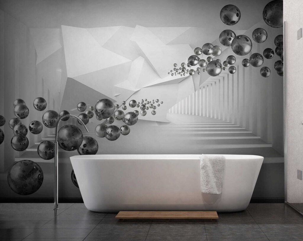 Esferas en espacio blanco — interior 9