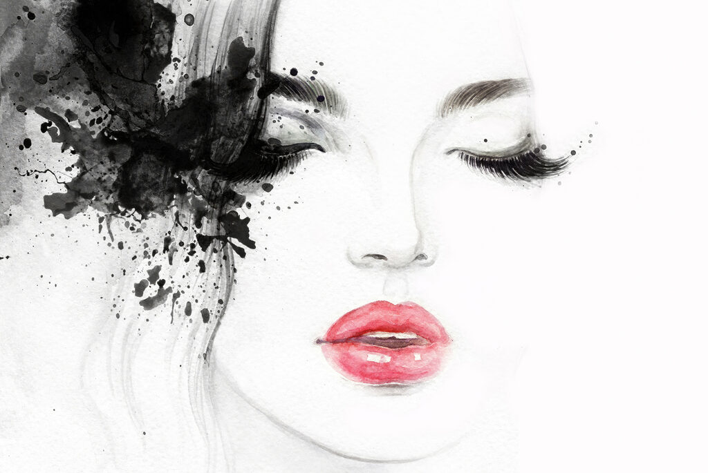 Labios rosas y tinta — diseño completo