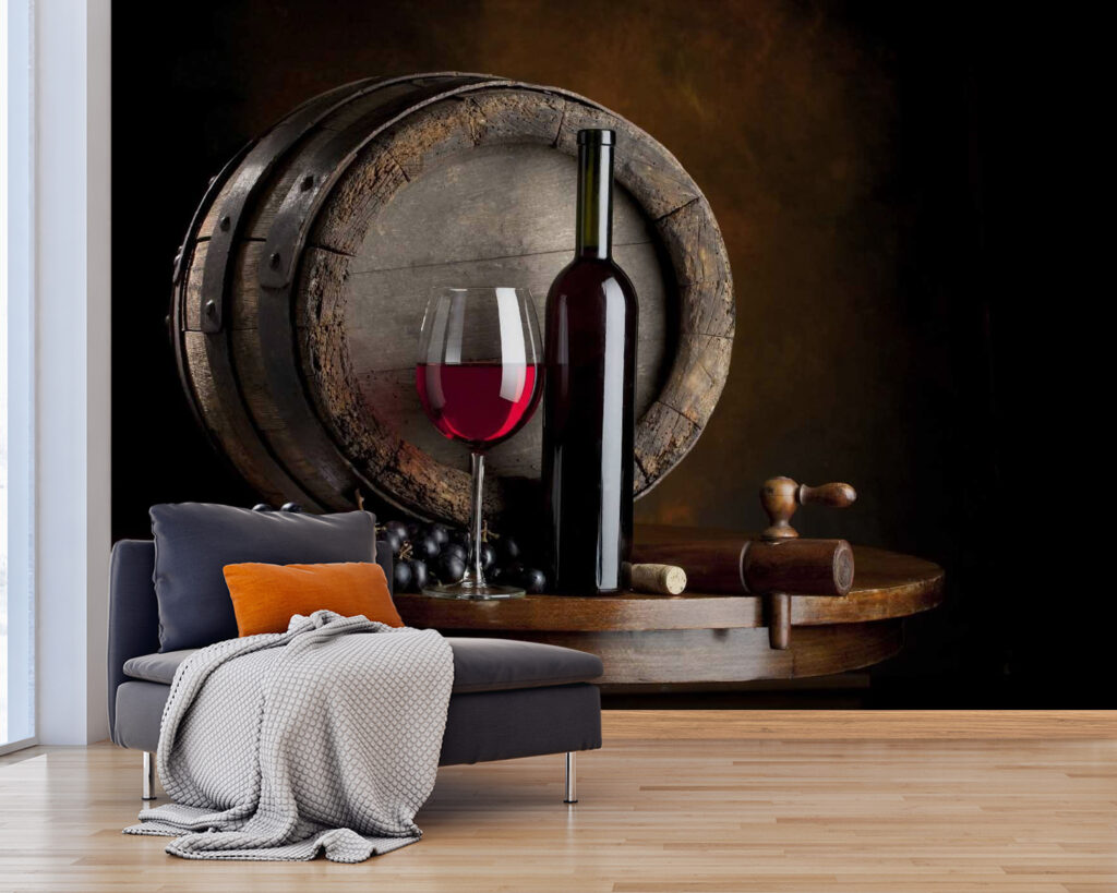 Vino tinto y barrica — interior 2