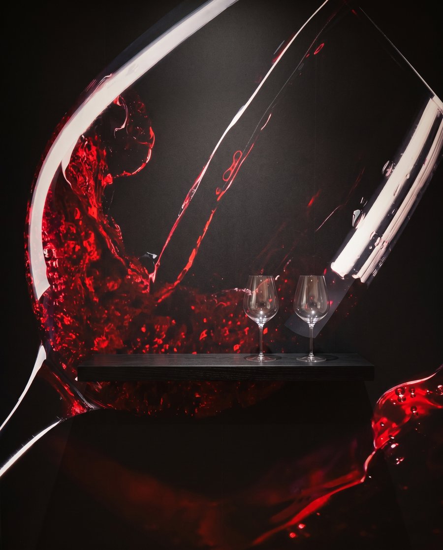 Vino tinto en movimiento — detalle