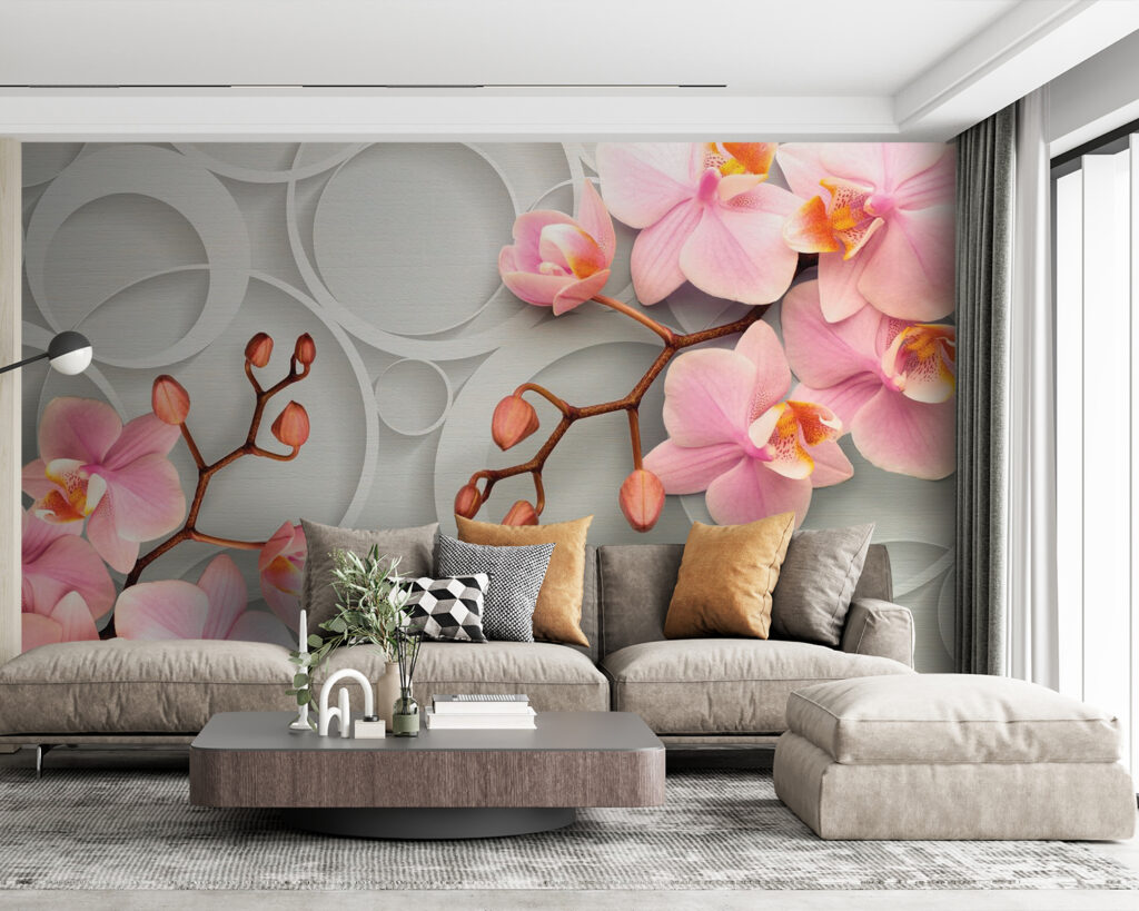 Orquídea rosa entre círculos — interior 1