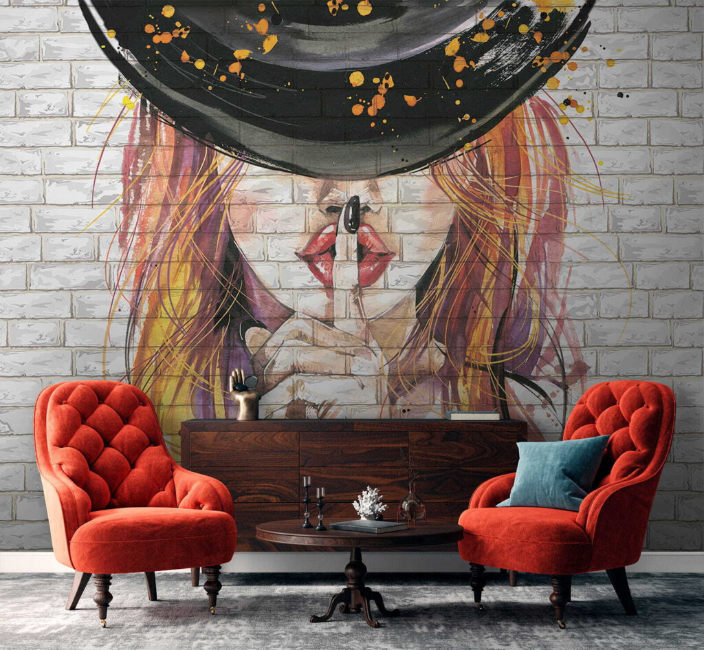 Dedo en los labios — interior 1